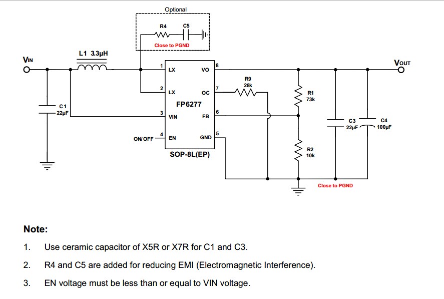 鋰電池3V～4.2V升壓5V3A，高效率FP6277.