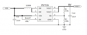 3.7V升壓5V2A，鋰電池升壓5V2.4A方案-PS7526