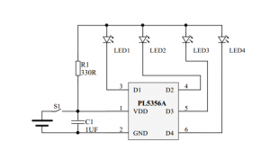 單節(jié)鋰電池電量IC，4個指示燈電量指示IC-PL5356A