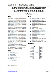 CN3722：太陽能供電PWM降壓充電管理IC，支持MPPT及多類型電池充電