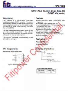 FP67380是一款功能強大的升壓DC/DC轉換器，適用于各種需要高效、小體積電源轉換的應用場景