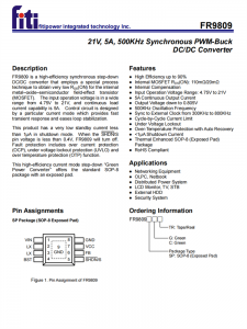 FR9809SPCTR SOP8 21V、5A、500KHz同步PWM-Buck DC/DC轉(zhuǎn)換器