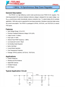 FP6161 1.5MHz，1A同步降壓調節(jié)器芯片
