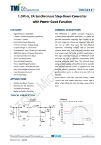 TMI3411P  1.0MHz、2A衕步降壓型轉(zhuǎn)換器 具有電源良好功能