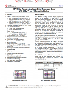 TMP117AIDRVR   48 位 EEPROM、可替代 PT100/PT1000 RTD 的 0.1°C 數(shù)字溫度傳感器