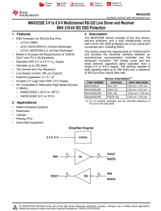 MAX3232EIDR    具有 ±15kV IEC-ESD 保護(hù)的 3V 至 5.5V 雙通道 250kbps RS-232 線(xiàn)路驅(qū)動(dòng)器/接收器