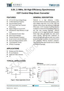 TMI3125  5.5V、2.1MHz、5A高效衕步 COT控製降壓轉換器
